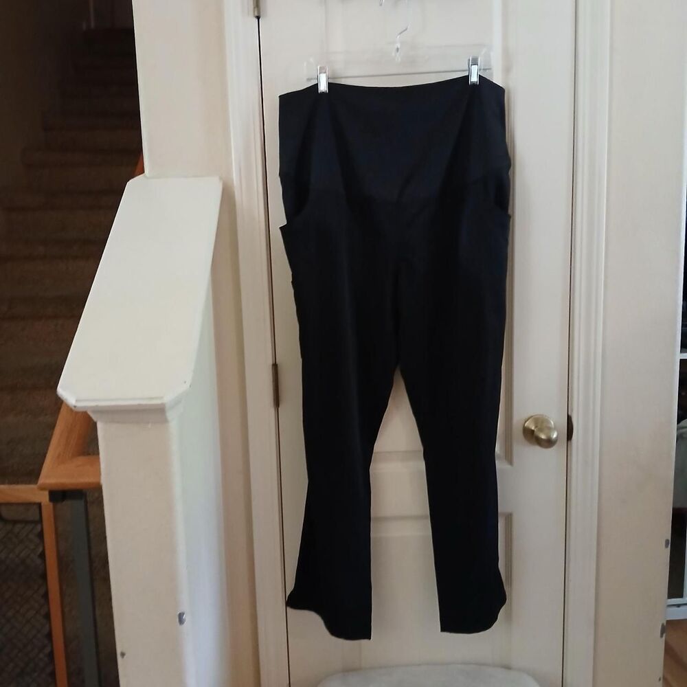Healing Hands HH Works Rose Black Maternity Cargo Flare Scrub Pants Size L Nurse